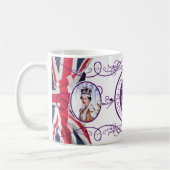 Gedenkfeier 2022 der Königin-Platinum-Jubiläum-Tas Kaffeetasse (Links)