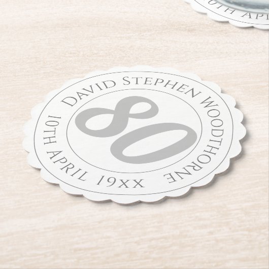 Gedenkfeier 80. Geburtstagsfeier Untersetzer (angewinkelt)