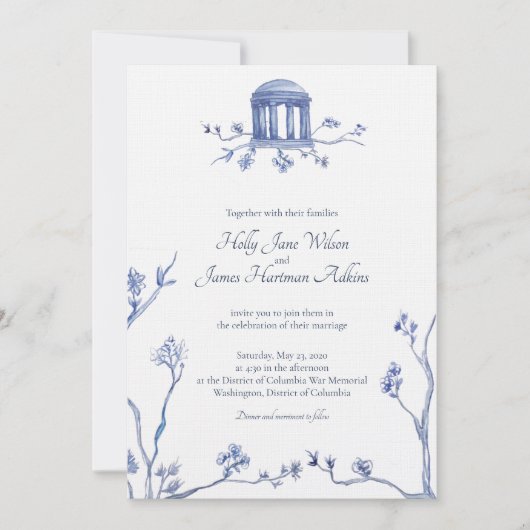 Gedenkfeier am DC-Krieg - Holly & Jamie Einladung (Vorderseite)