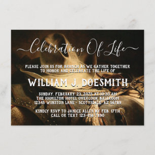 Gedenkfeier-Ankündigung für rustikale Cowboy-Sache Einladung