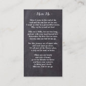 Gedenkfeier Beerdigungskarte Sonnenblumenblume Telefonnummerkarte (Rückseite)