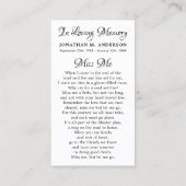 Gedenkfeier Beileid für Segelboote der Bakenkarte Telefonnummerkarte (Rückseite)