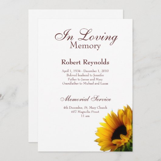 Gedenkfeier / Bekanntgabe Ankündigung (Vorne/Hinten)