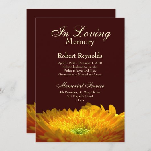 Gedenkfeier / Bekanntgabe Ankündigung (Vorne/Hinten)