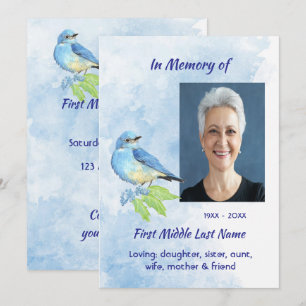 Gedenkfeier Bluebird Garden Vogel Einladung