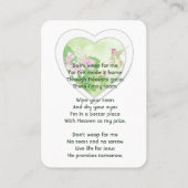 Gedenkfeier Christlicher Hummingvogel Visitenkarte (Rückseite)