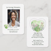 Gedenkfeier Christlicher Hummingvogel Visitenkarte (Vorne/Hinten)