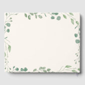 Gedenkfeier "Das Leben feiern" Beige Eukalyptus Gästebuch (Rückseite)