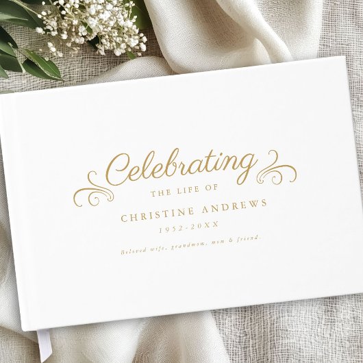 Gedenkfeier "Das Leben feiern" Weiß Gästebuch