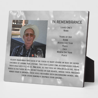 Gedenkfeier des Lebens durch Janz 8x10 Plakette Fotoplatte