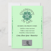 Gedenkfeier des Lebens - keltische Entwürfe der Kn Einladung (Vorderseite)