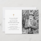 Gedenkfeier des Lebens Modernes einfaches Kreuz Einladung (Vorderseite)