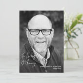 Gedenkfeier des Lebens Volles Foto Einladung (Stehend Vorderseite)