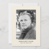 Gedenkfeier des Lebens Volles Foto Einladung (Vorderseite)