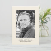 Gedenkfeier des Lebens Volles Foto Einladung (Stehend Vorderseite)