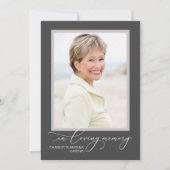 Gedenkfeier des Lebens Volles Foto Einladung (Vorderseite)