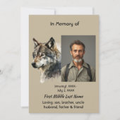 Gedenkfeier des Lebens Wolf Art Einladung (Vorderseite)