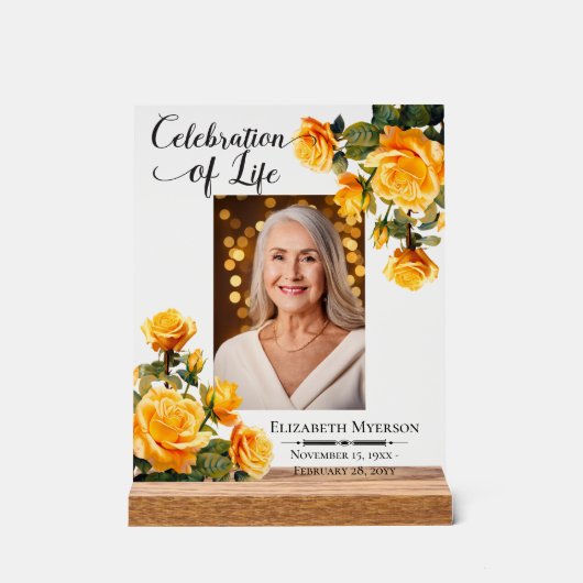 Gedenkfeier des Life Foto - Akryllische Unterzeich Acrylschild (Vorderseite)