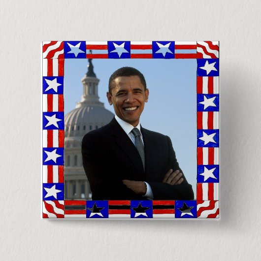 Gedenkfeier des PRÄSIDENTEN OBAMA Button (Vorderseite)