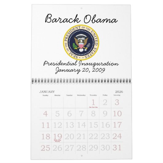 Gedenkfeier des PRÄSIDENTEN OBAMA Kalender (Jan 2026)
