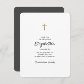 Gedenkfeier einfaches Gold-Kreuz Dankeskarte (Vorne/Hinten)