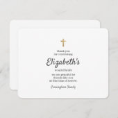 Gedenkfeier einfaches Gold-Kreuz Dankeskarte (Vorne/Hinten)