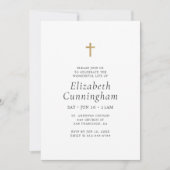 Gedenkfeier Einfaches Minimalistisches Kreuz Einladung (Vorderseite)