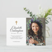 Gedenkfeier Einfaches modernes Foto Dankeskarte (Stehend Vorderseite)