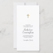 Gedenkfeier Einfaches und modernes Kreuz Dankeskarte (Vorderseite)