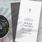 Gedenkfeier Einfaches und modernes Kreuz Dankeskarte