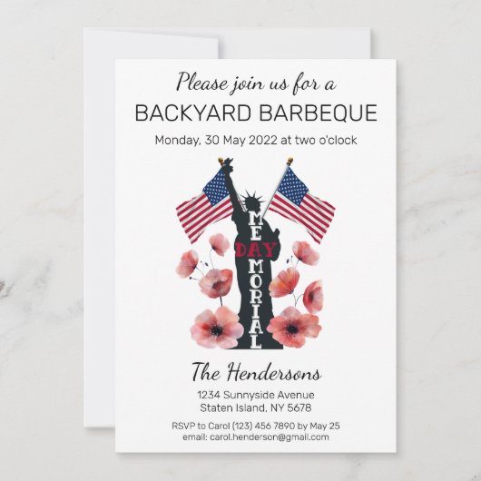 Gedenkfeier Einladung (Vorderseite)