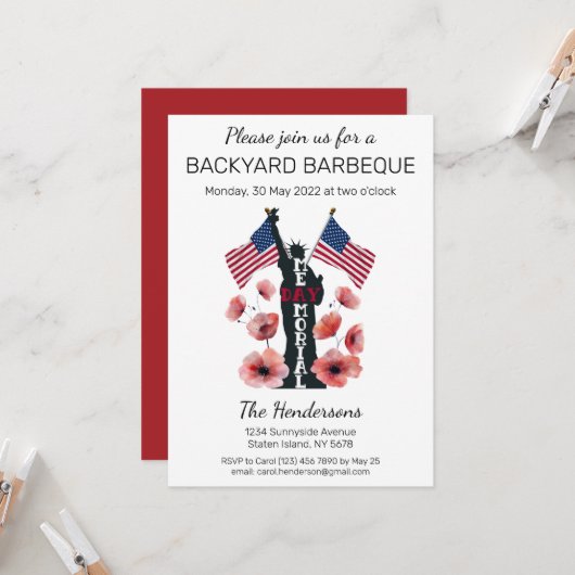 Gedenkfeier Einladung (Vorderseite/Rückseite Beispiel)