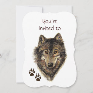 Gedenkfeier Einladung Wolf Tier Kunst