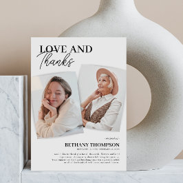 Gedenkfeier Elegantes Foto Dankeschön Karte