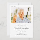 Gedenkfeier Elegantes Foto Dankeskarte (Vorderseite)