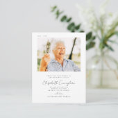 Gedenkfeier Elegantes Foto Postkarte (Stehend Vorderseite)