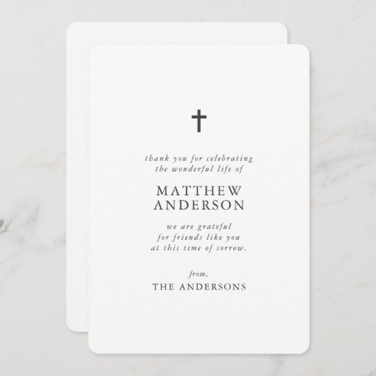 Gedenkfeier Erholung in Frieden Modernes, einfache Dankeskarte (Vorne/Hinten)