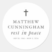 Gedenkfeier Erholung in Frieden Modernes, einfache Runder Aufkleber (Vorderseite)