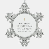 Gedenkfeier Erholung in Frieden Modernes, einfache Schneeflocken Zinn-Ornament (Vorderseite)