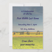 Gedenkfeier Farm Crop Prairie Save The Date (Rückseite)