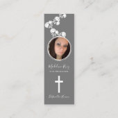 Gedenkfeier Foto Blumenmotiv Lesezeichen Mini Visitenkarte (Vorderseite)