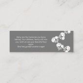 Gedenkfeier Foto Blumenmotiv Lesezeichen Mini Visitenkarte (Rückseite)