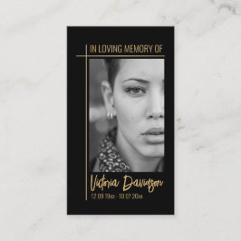 Gedenkfeier Foto Gebet Golden Cross Frame Visitenkarte