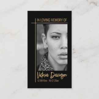 Gedenkfeier Foto Gebet Golden Cross Frame Visitenkarte