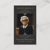 Gedenkfeier Foto Gebet Golden Eleganter Rahmen Visitenkarte (Vorderseite)