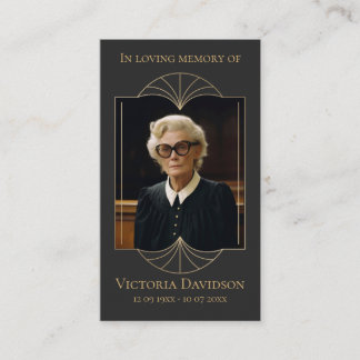 Gedenkfeier Foto Gebet Golden Eleganter Rahmen Visitenkarte