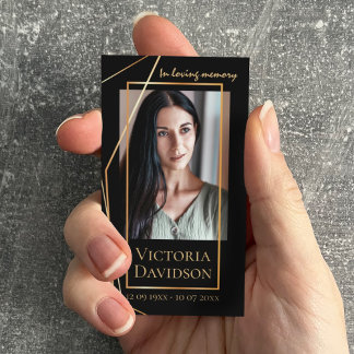 Gedenkfeier Foto Gebet Golden Eleganter Rahmen Visitenkarte