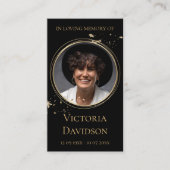 Gedenkfeier Foto Gebet Goldener Rahmen Visitenkarte (Vorderseite)