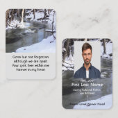 Gedenkfeier Foto Gebet Winter Schneebauer Frost Visitenkarte (Vorne/Hinten)