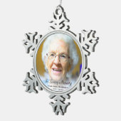 Gedenkfeier Foto in der Liebe Erinnerung Großmutte Schneeflocken Zinn-Ornament (Rechts)